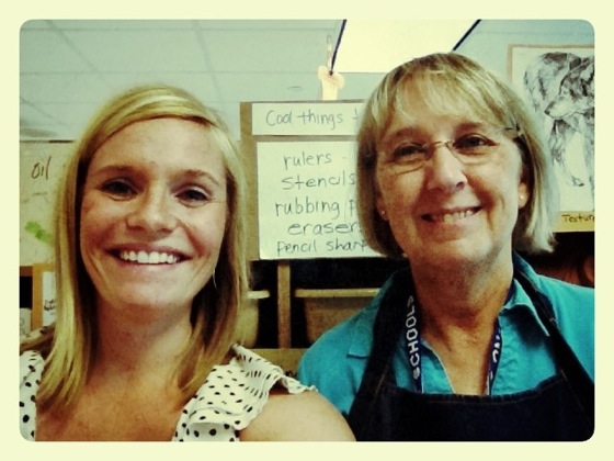 Mary Holmgren and I in her elementary T.A.B. classroom.