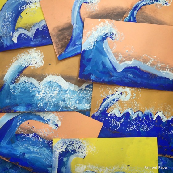 Painted Paper: The Great Wave