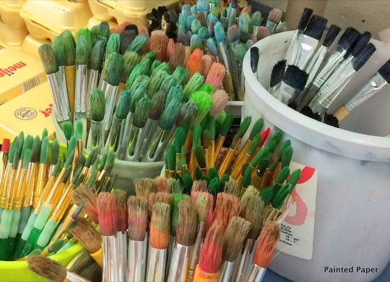 painted paper paintbrushes