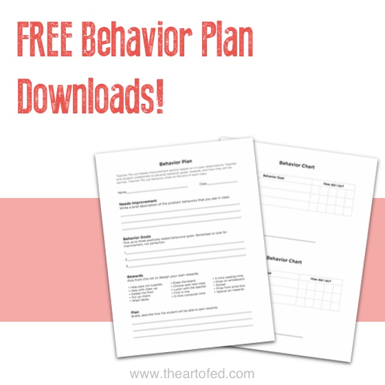 Click for free behavior plan downloads!