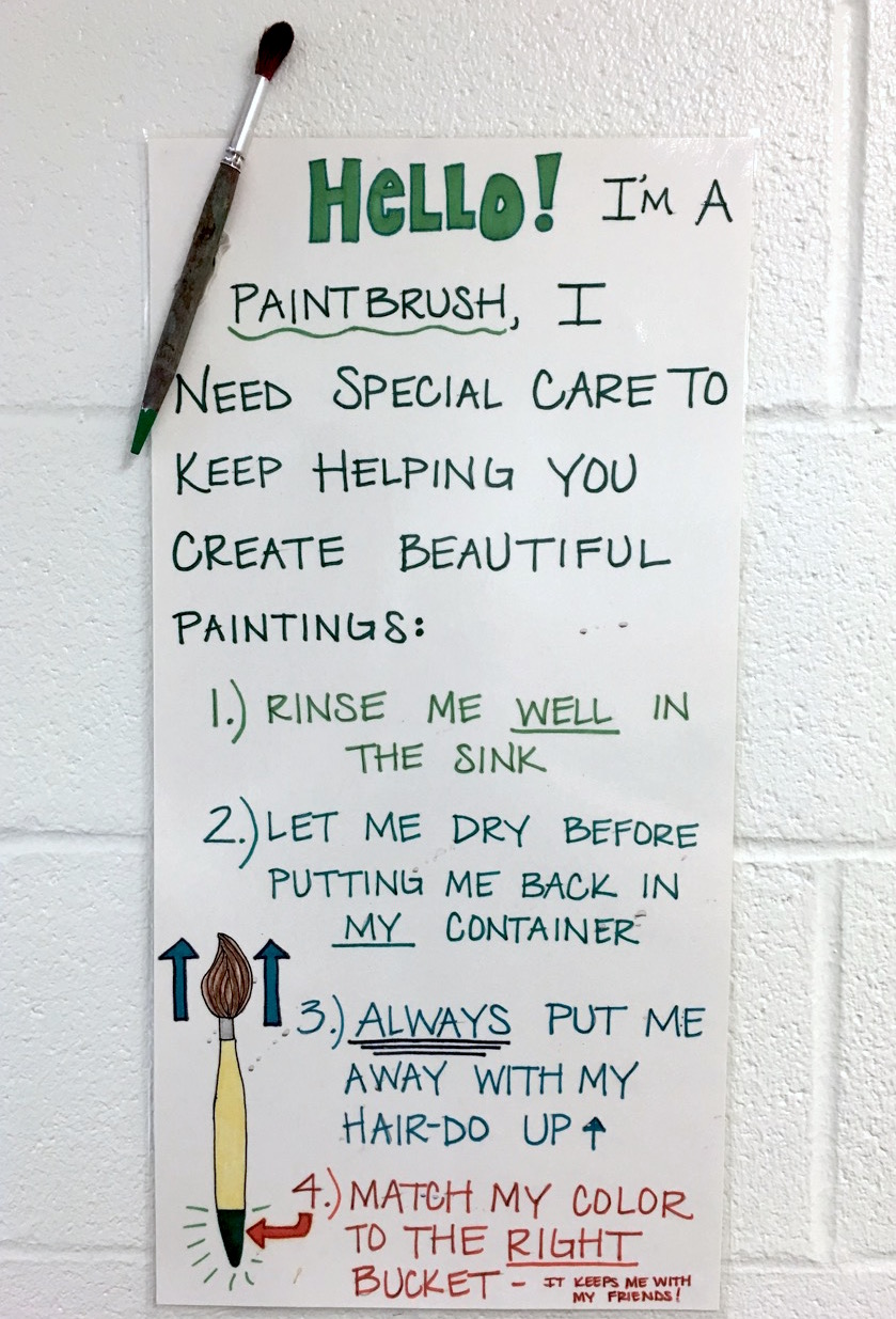 paintbrush cleaning poster