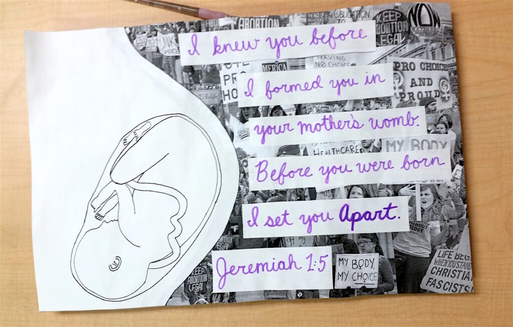 student artwork about abortion