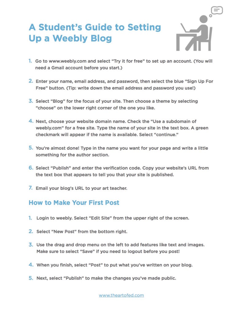 directions for setting up weebly