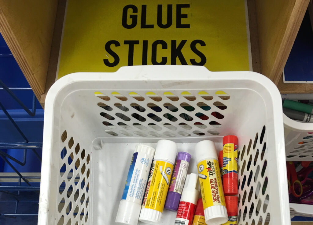 capped glue sticks