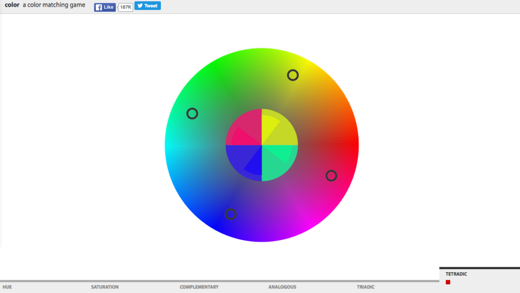 screenshot of color matching game