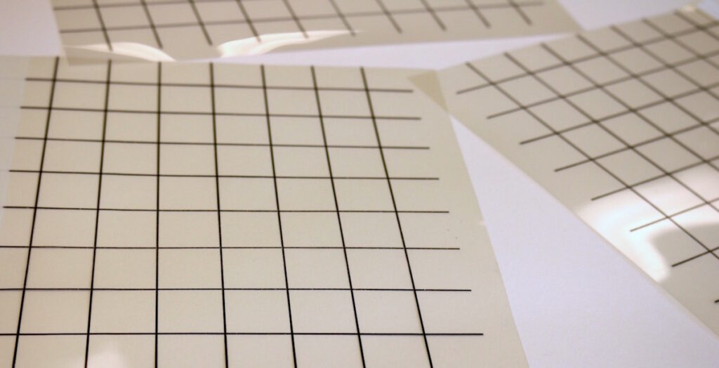 grid on transparency paper
