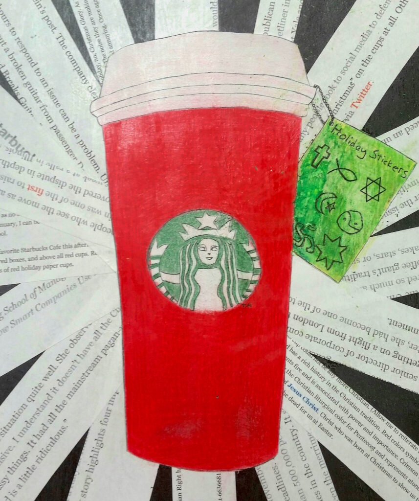Student interpretation of Starbucks holiday cup