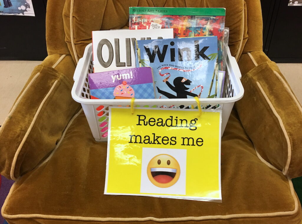 chair with books