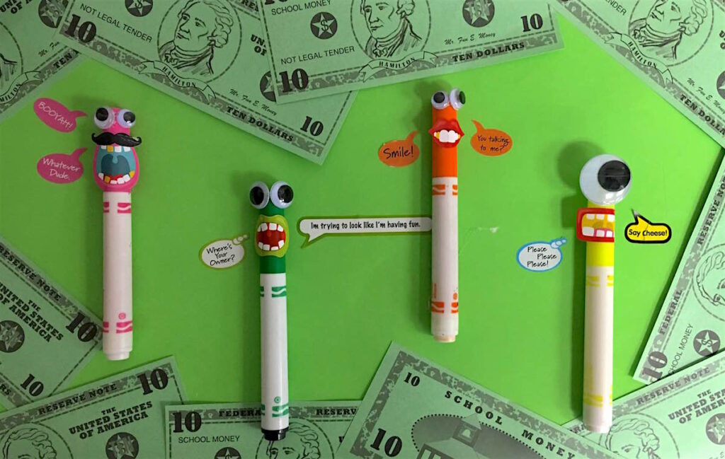 markers and money