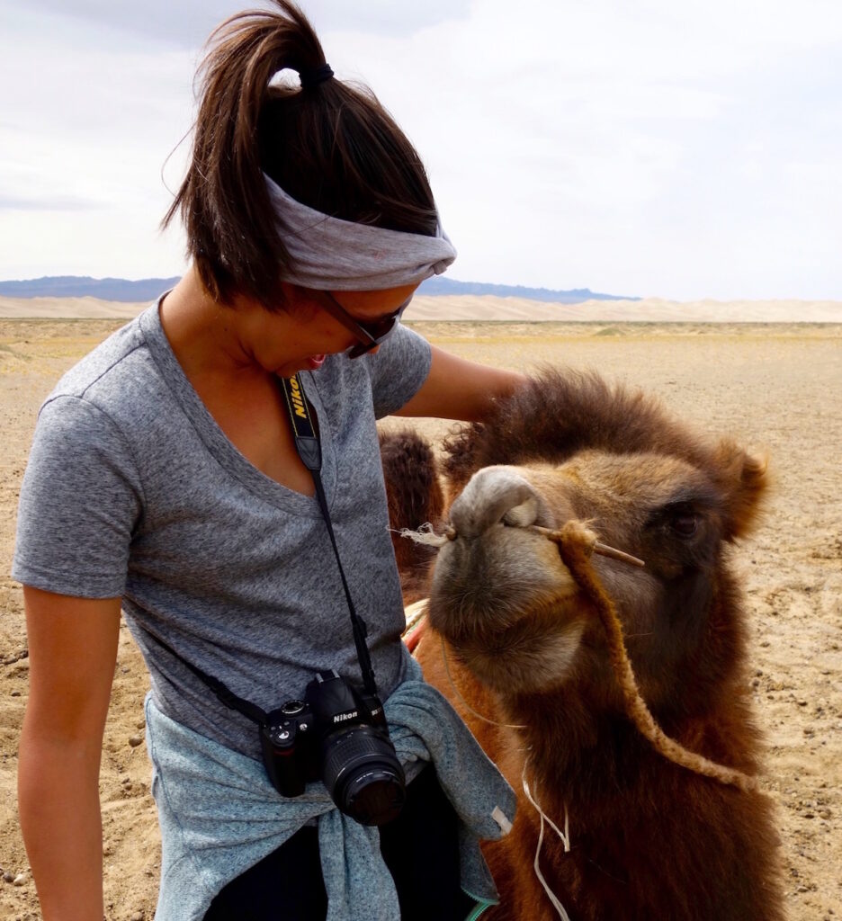 Lauren with camel
