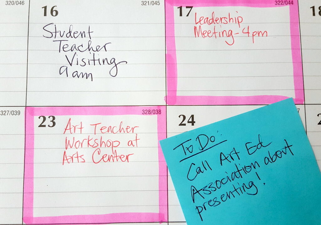 leadership items on a calendar