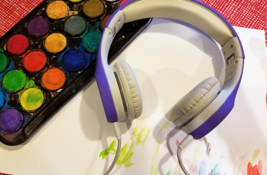 headphones and paint