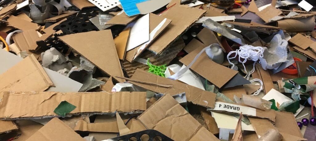 pile of cardboard pieces