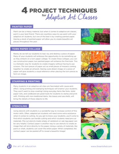 4 Project Techniques for Adaptive Art Classes - The Art of Education ...