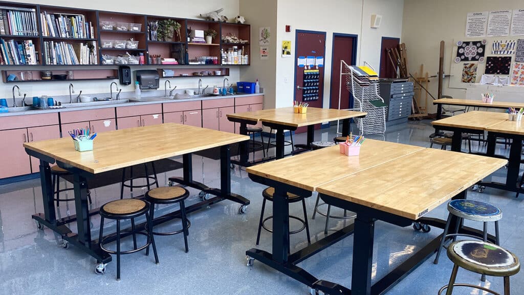 high school art classroom