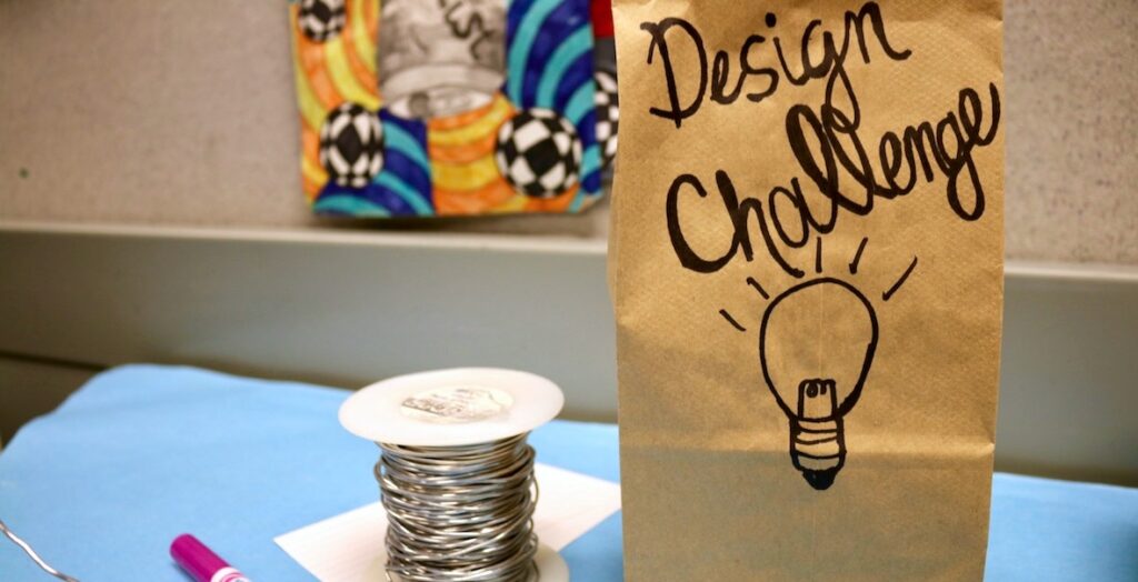 design challenge bag and supplies