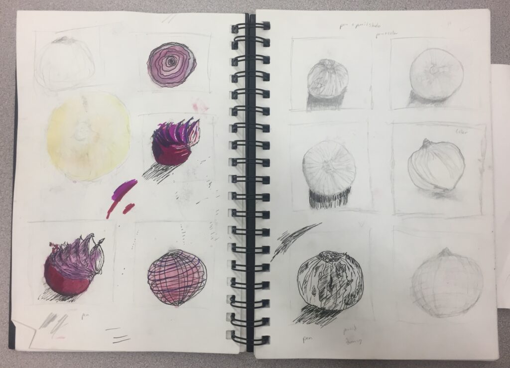 middle school art sketchbook assignments