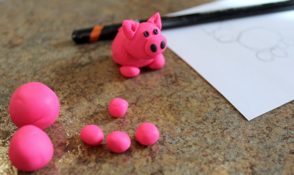 pig made from polymer clay