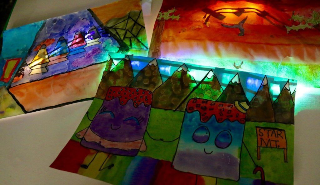 circuitry art with lights