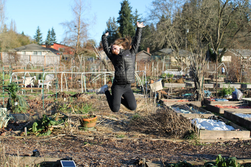photo of student mid-jump
