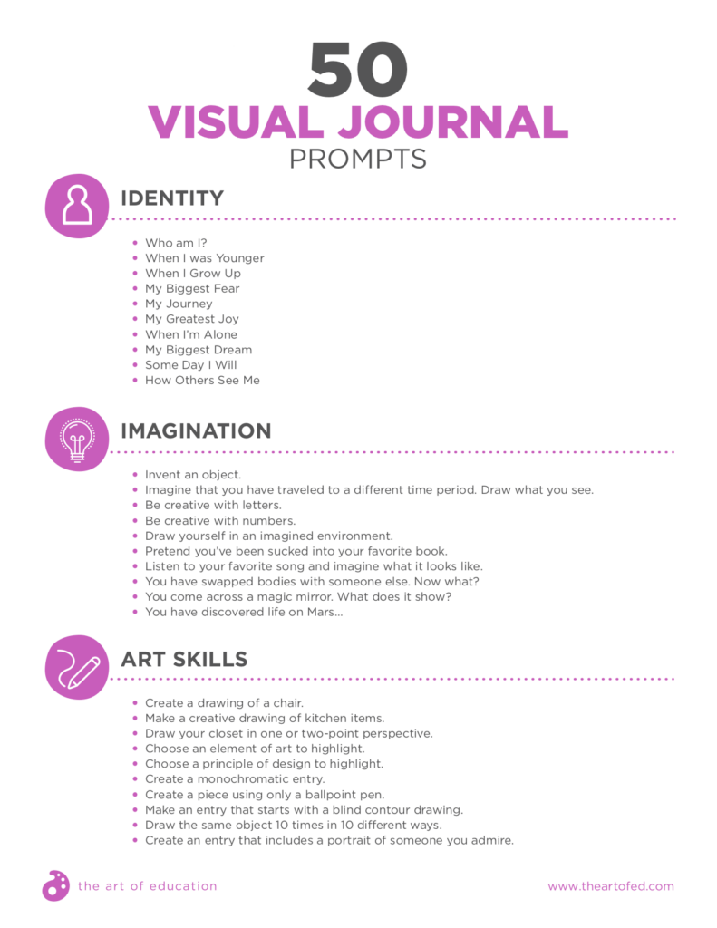 50 Visual Journal Prompts to Promote Drawing and Creative Thinking 