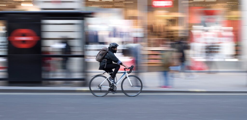 example of panning with bicycle