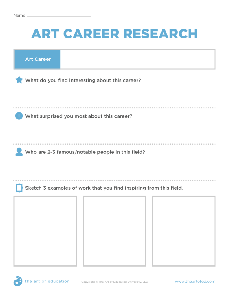 art career research sheet