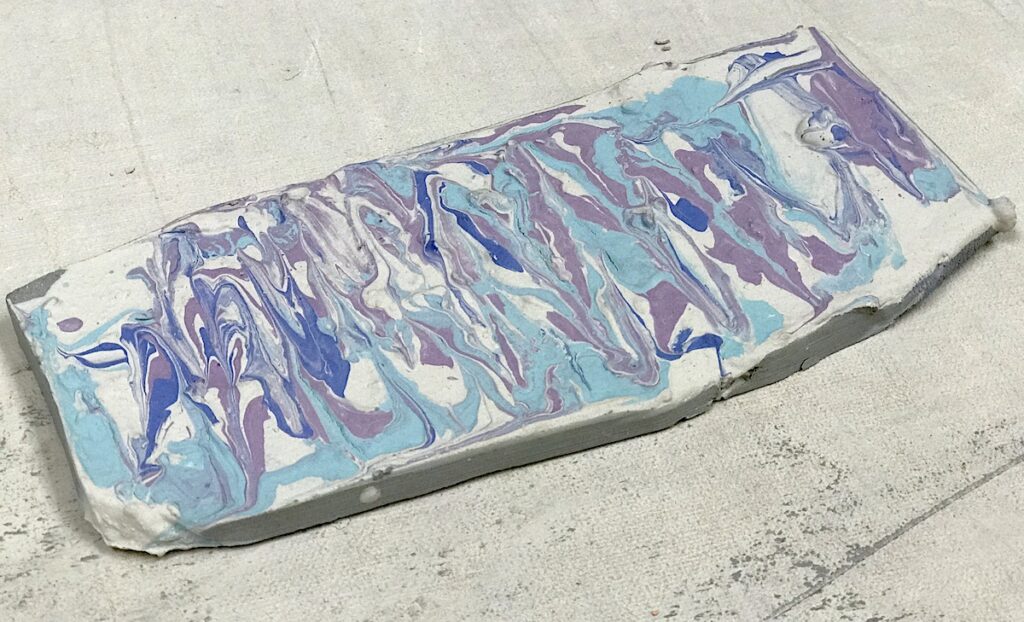 marbling with colored clay