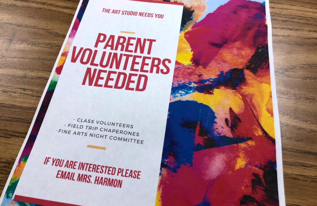 parent volunteers needed sign