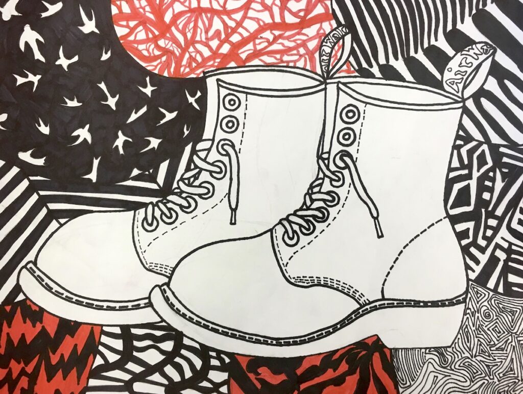 student artwork of shoes