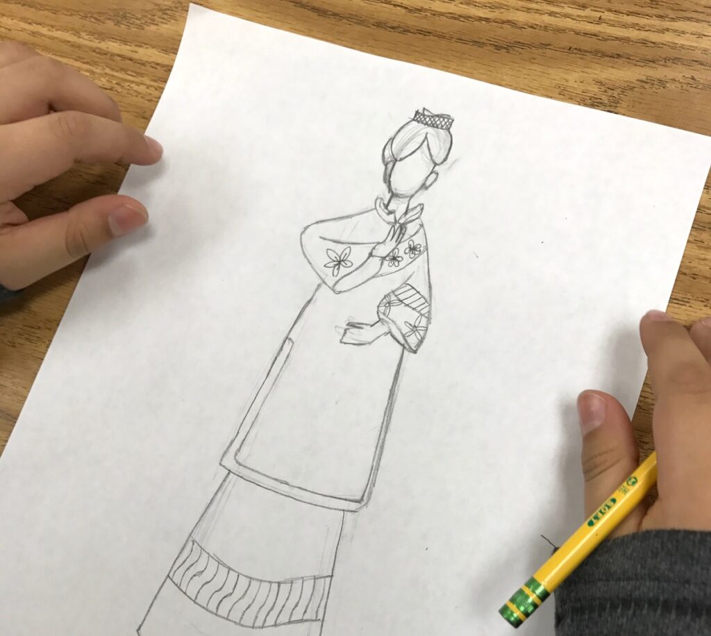 student drawing