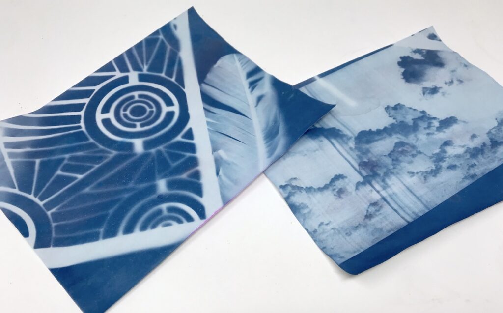 Cyanotypes sun prints