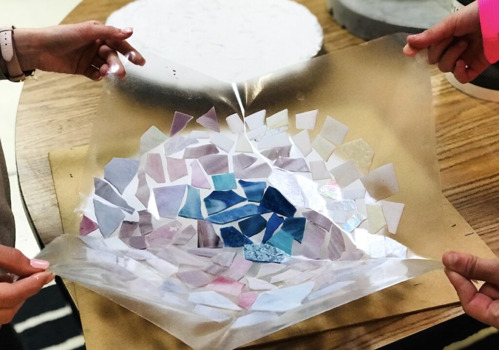 transferring tile design to stepping stone