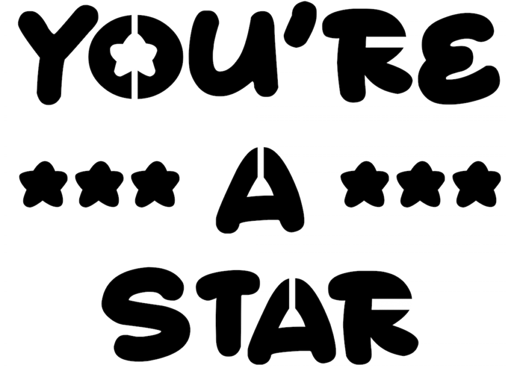 example image of a custom stencil saying you're a star