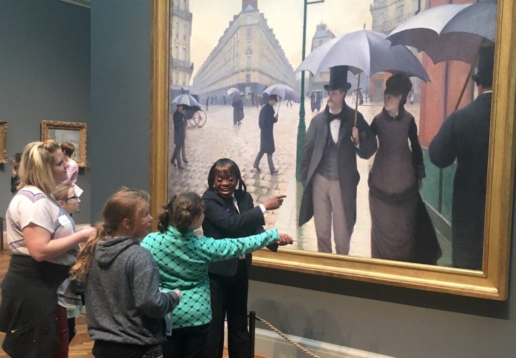 students at art museum