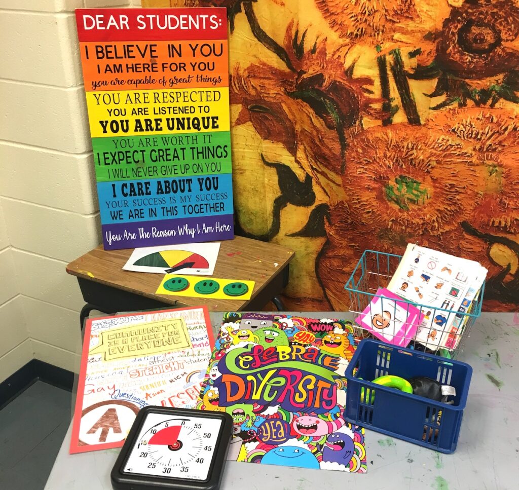 Image of items that encourage an inclusive classroom