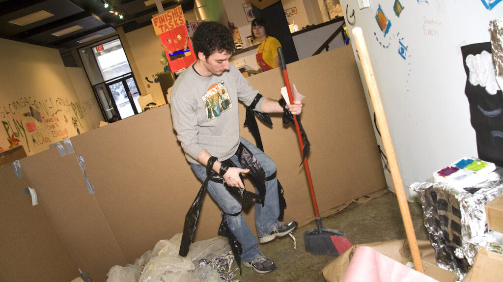 Image of student participating in a task party