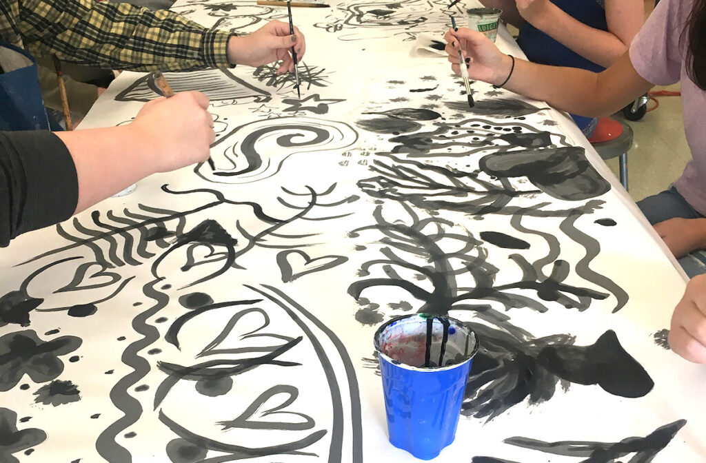 Image of students painting