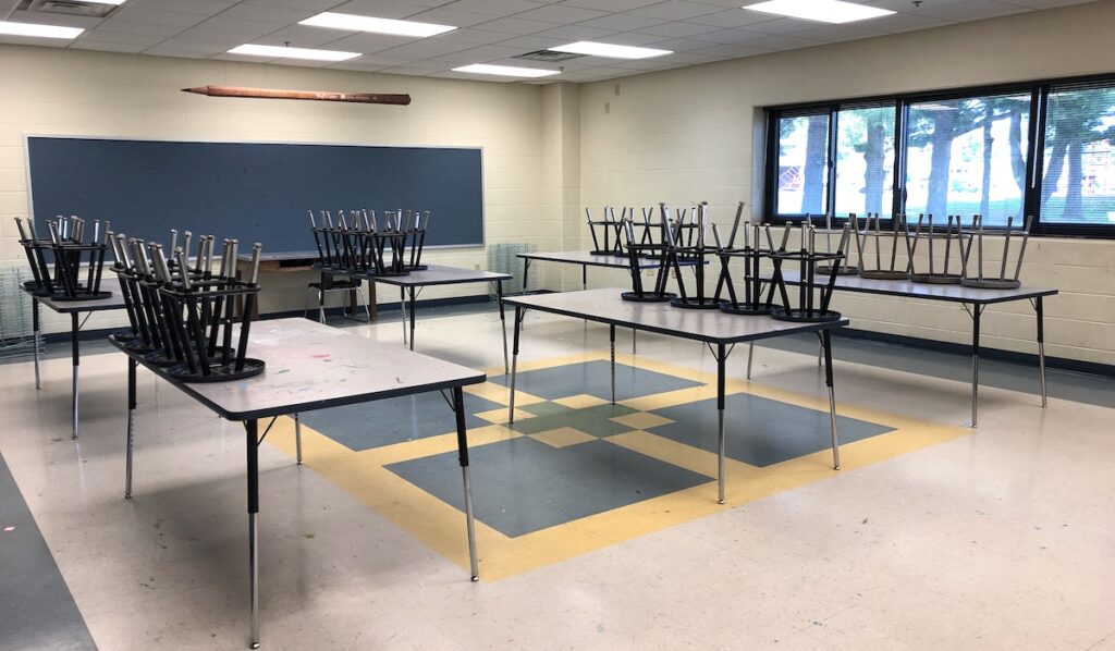 image of an empty art classroom