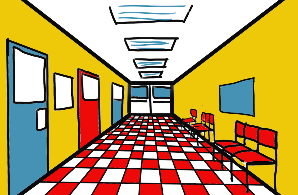 Image of a digital drawing done with perspective