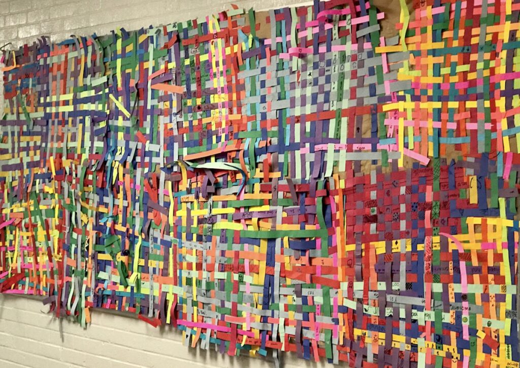 paper weaving on display
