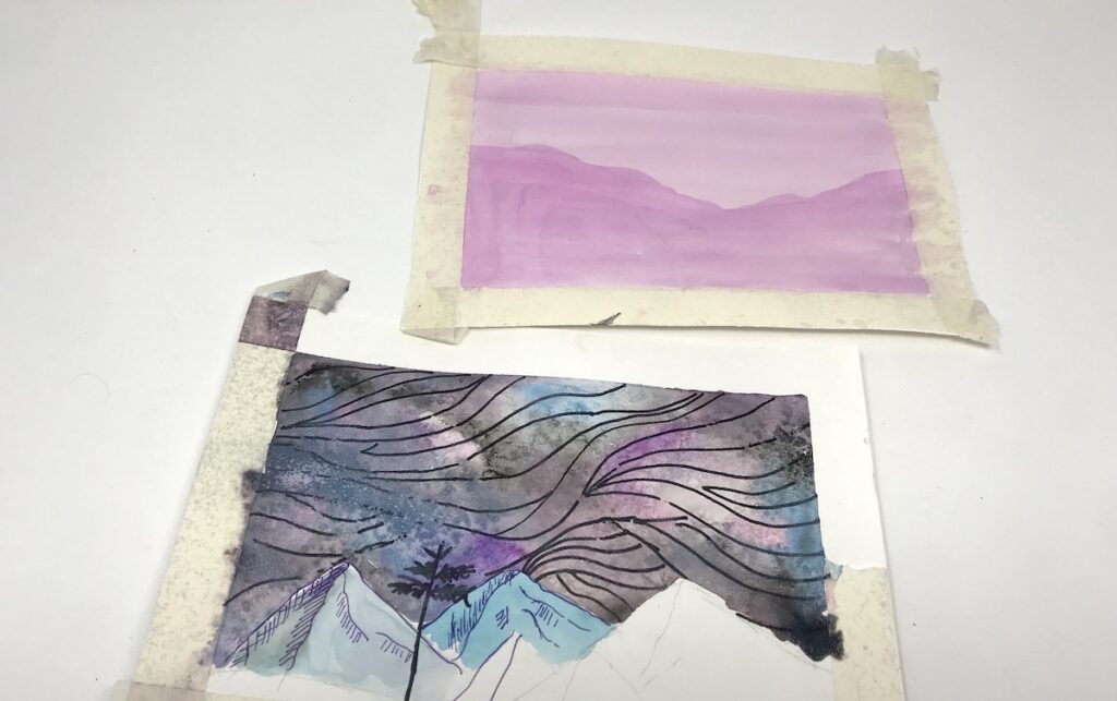 Image of layering watercolors