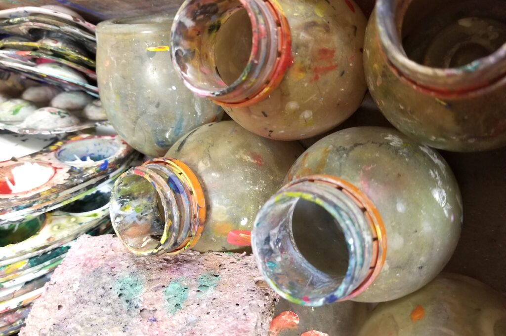 paint cups and jars