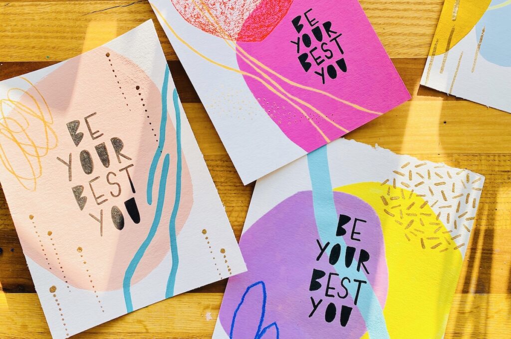 cards that say "be your best you"