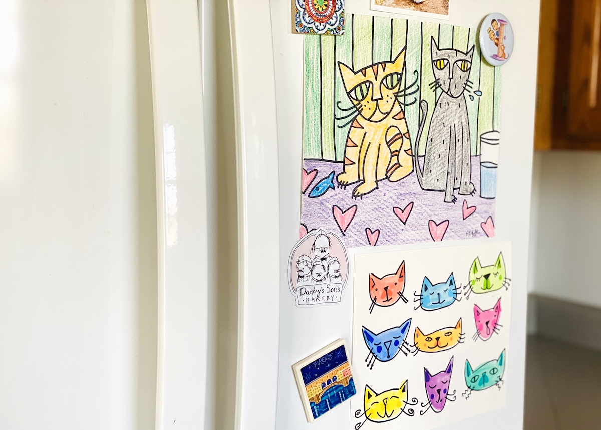 artwork on the fridge
