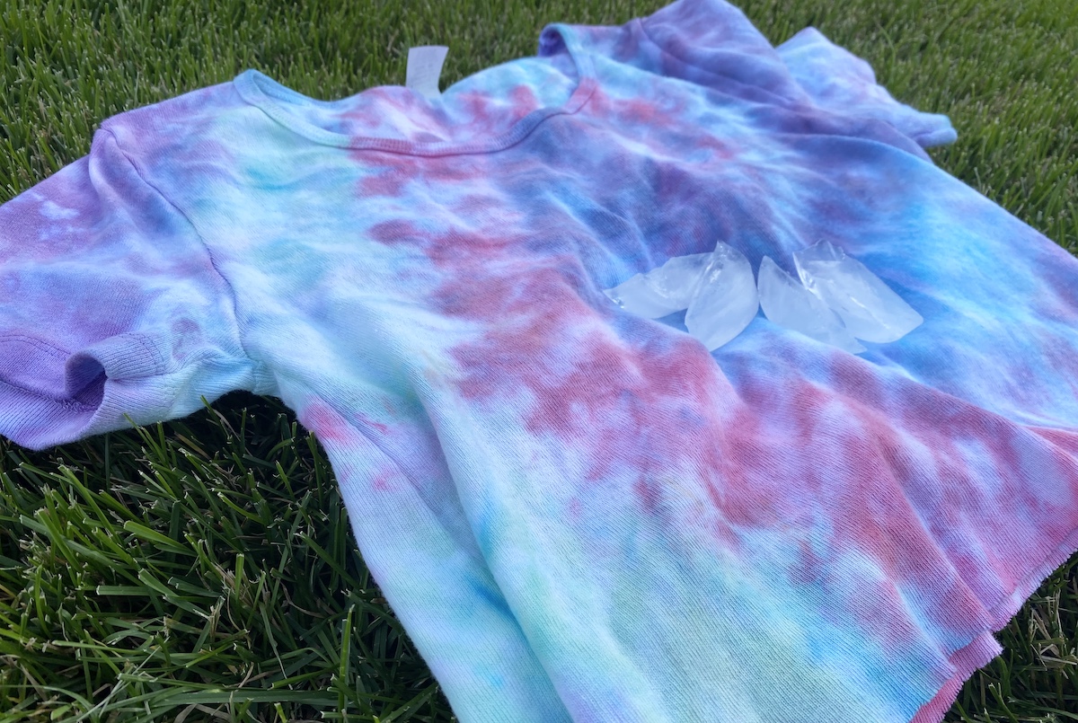 tie dye tshirt with ice