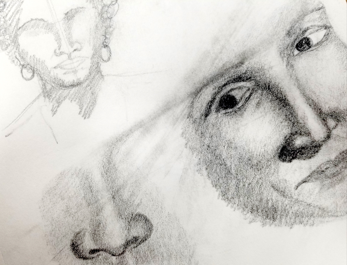 drawing of a face