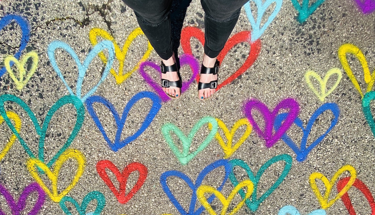 human feet and hearts