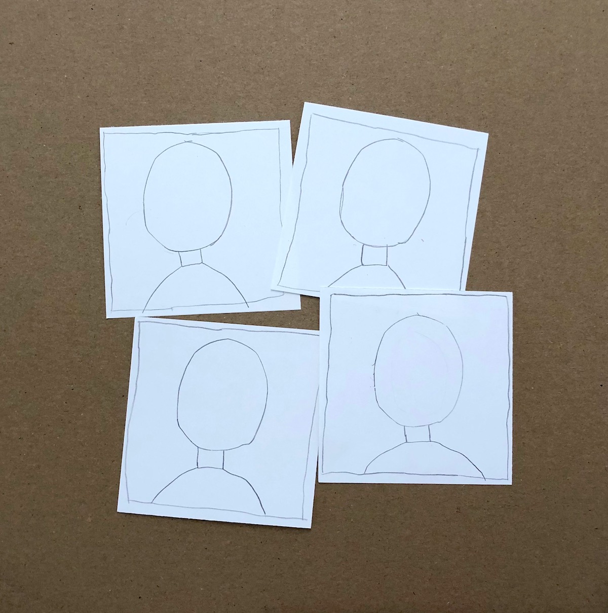 small square portrait drawings
