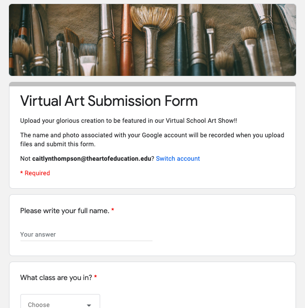 image of google submission form